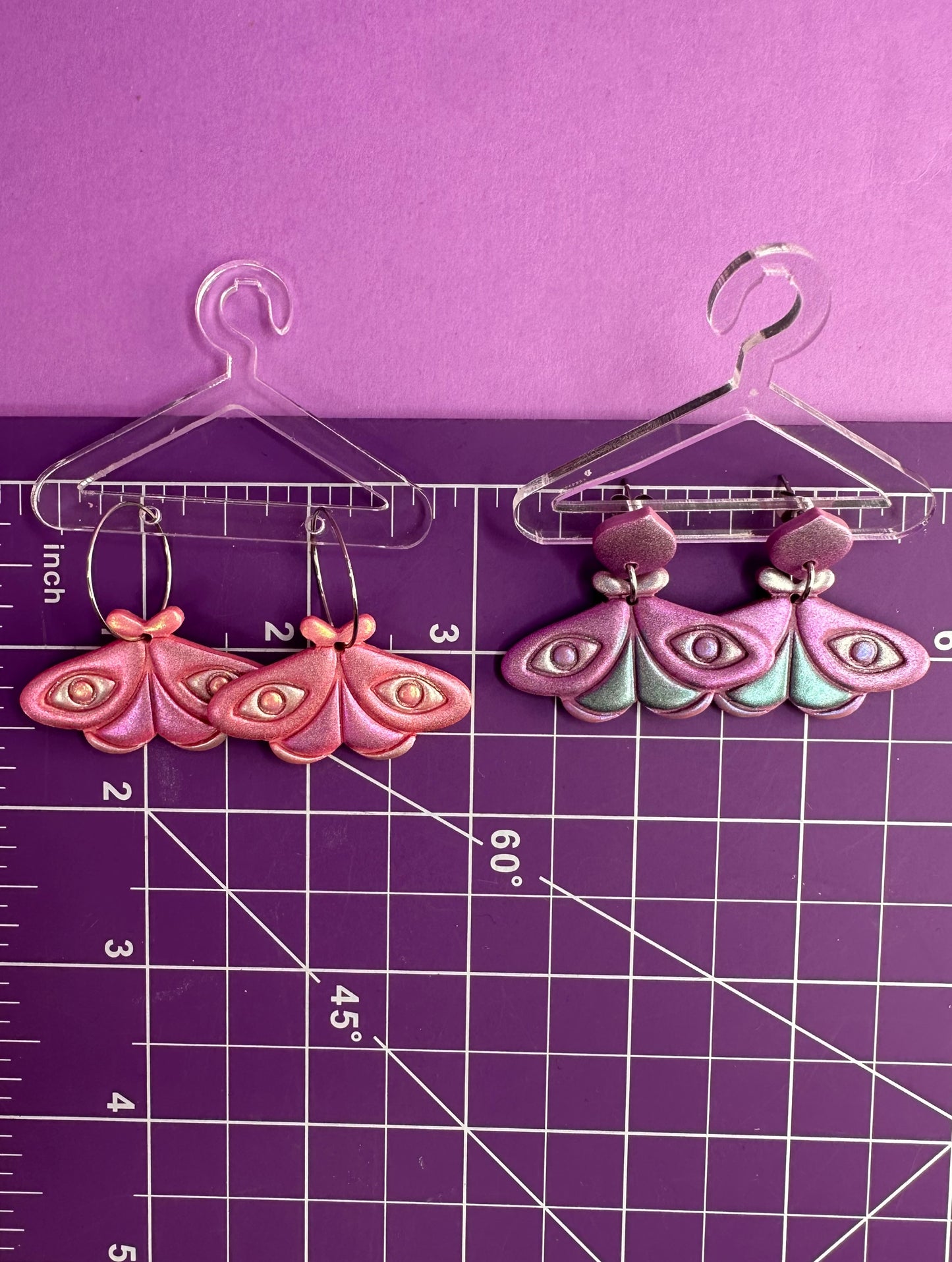 Polyphemus Moth in Holo Chameleon - Stud or Hoop Earrings