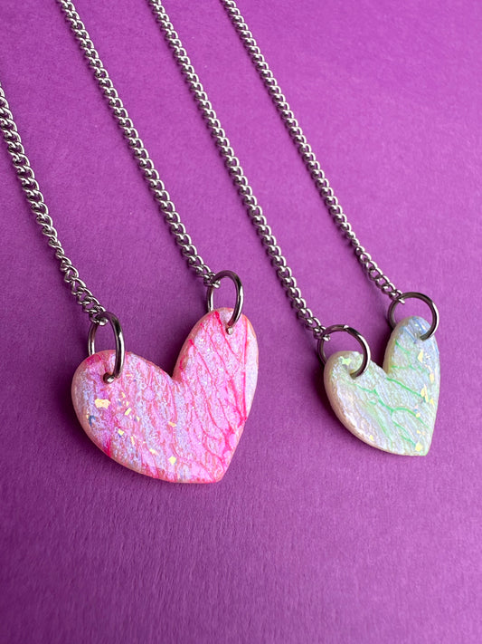 My Heart in Neon Rainbow - Iridescent Statement Necklace