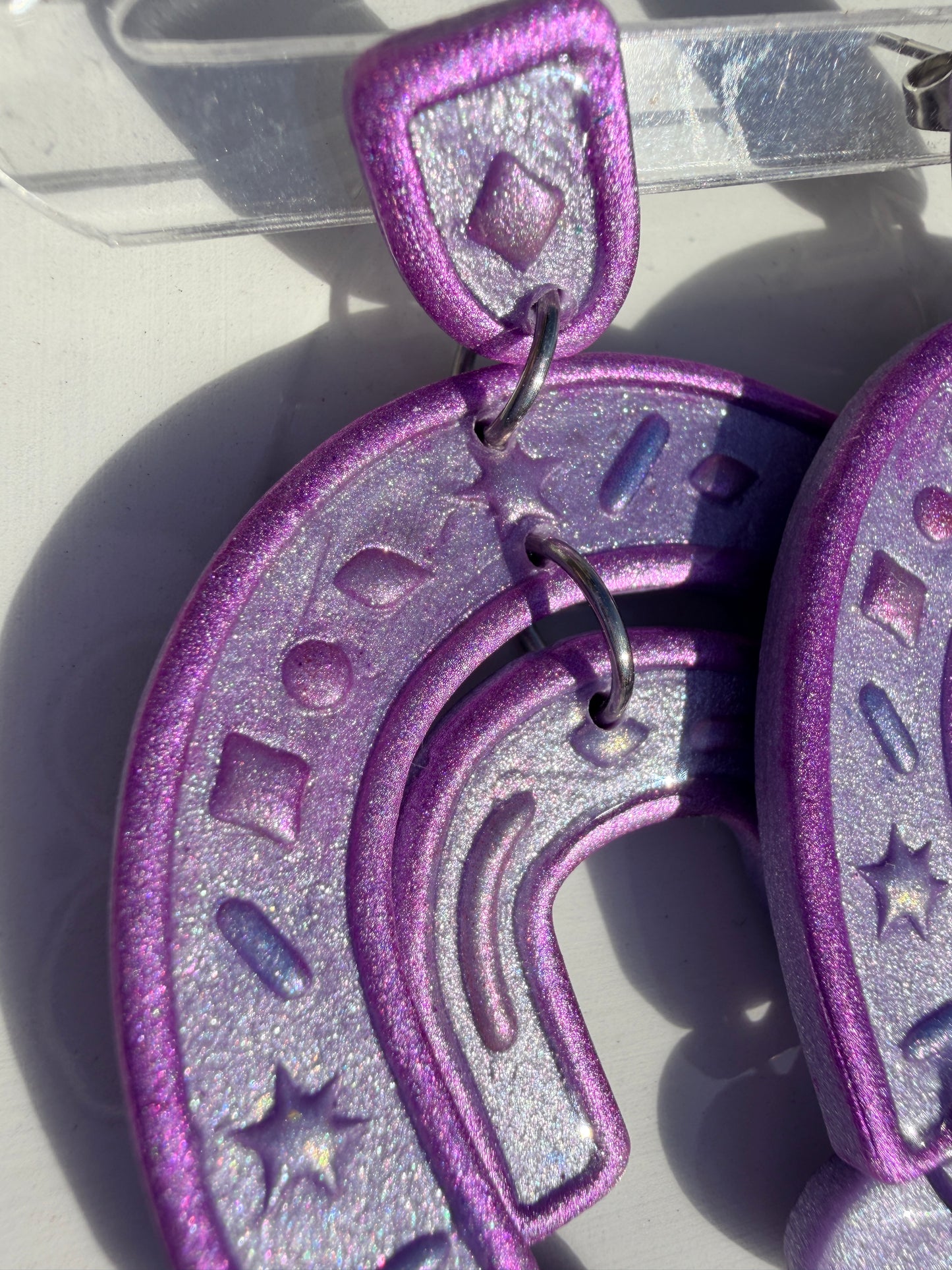 Dorthy Folk Arch Rainbow Earrings in Blue, Pink, Purple or Multi