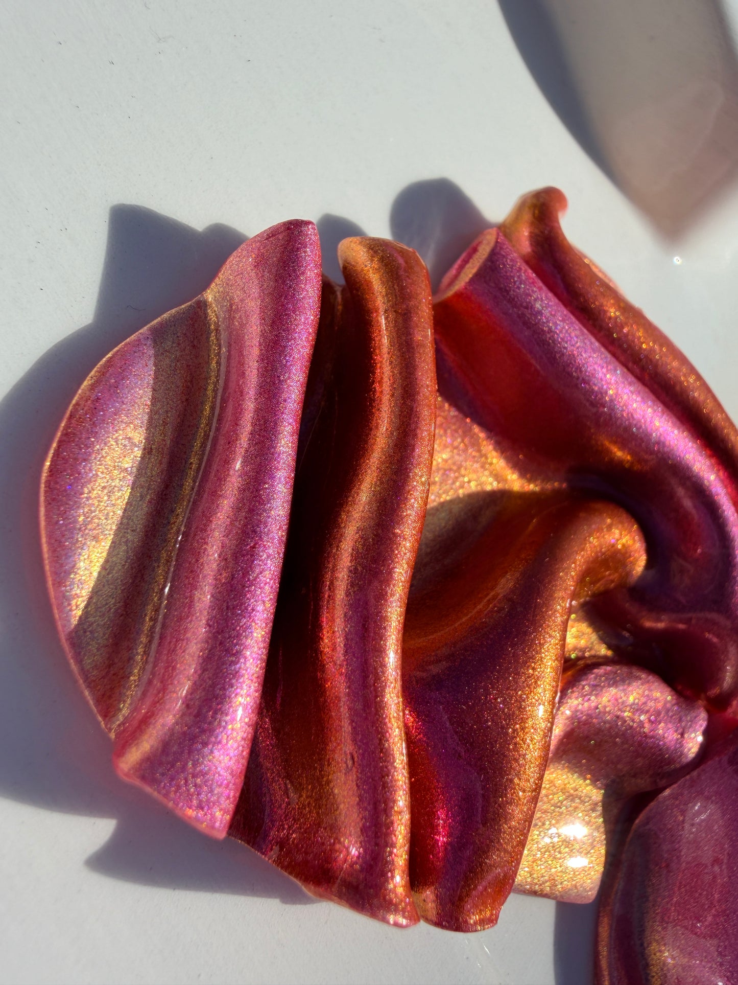 OOAK Wavy Hearts in Golden Pink Colorshift - XL