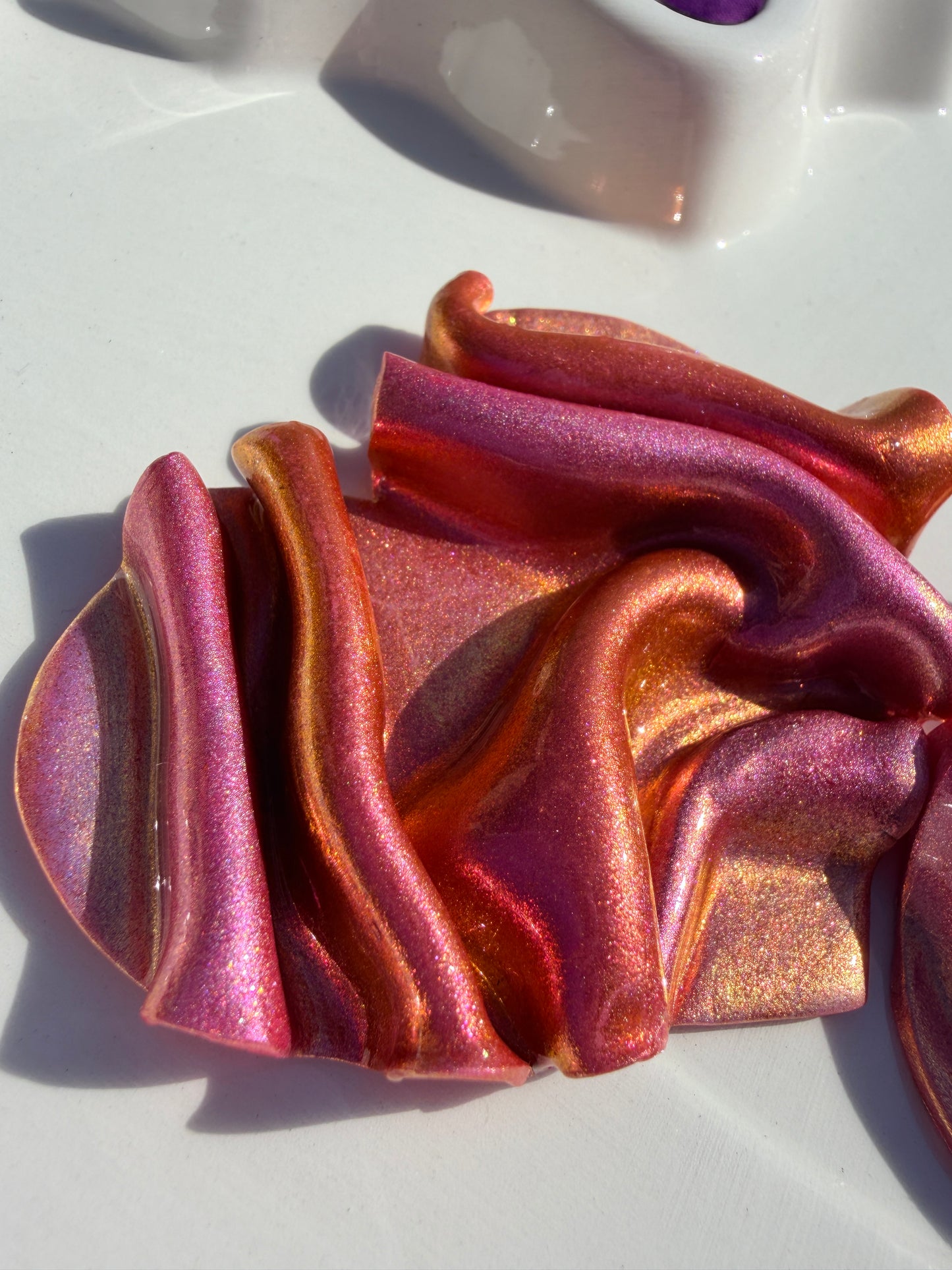 OOAK Wavy Hearts in Golden Pink Colorshift - XL