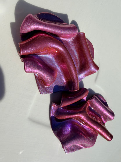OOAK Wavy Hearts in Purple Colorshift