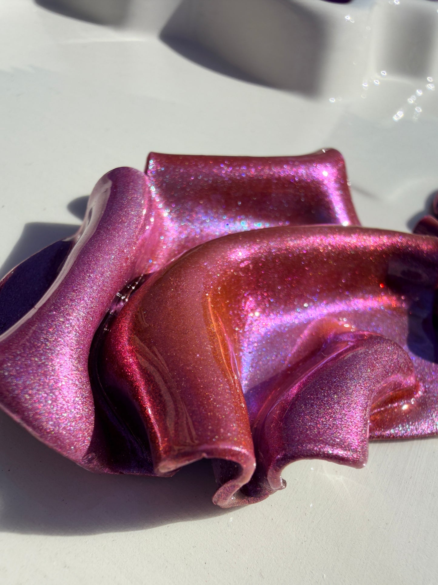 OOAK Wavy Hearts in Purple Colorshift