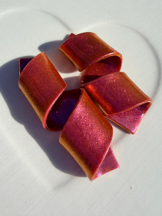 OOAK Ribbon Curl in Golden Pink Colorshift - M