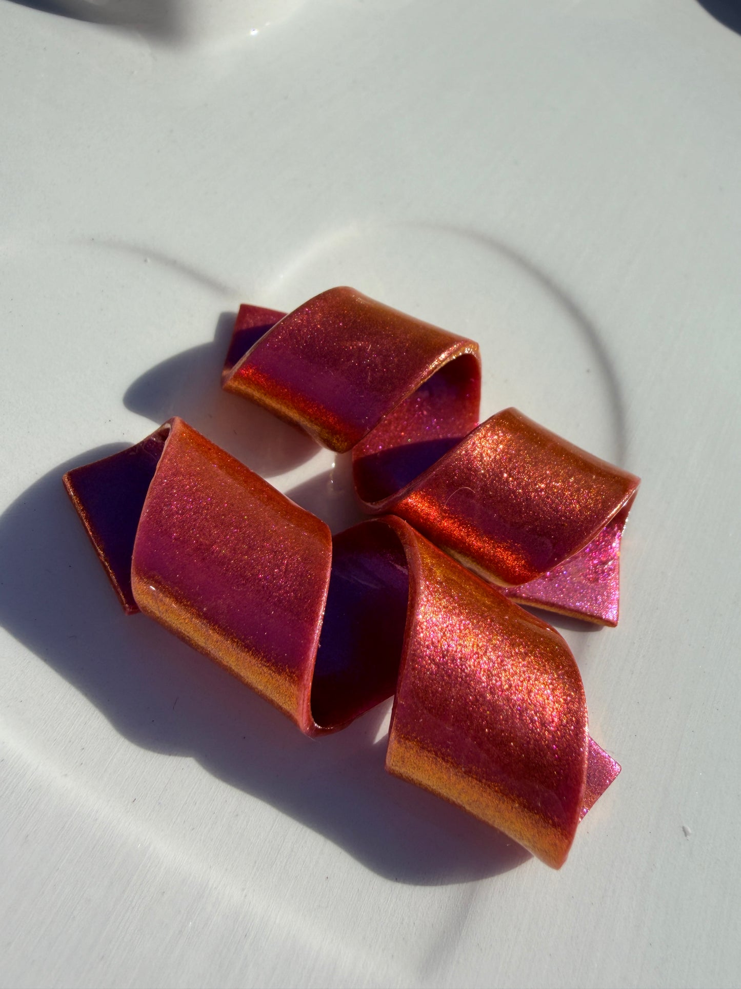 OOAK Ribbon Curl in Golden Pink Colorshift - M