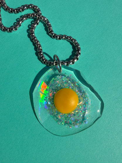 Ella Egg - Medium Iridescent Sparkly Egg Necklace