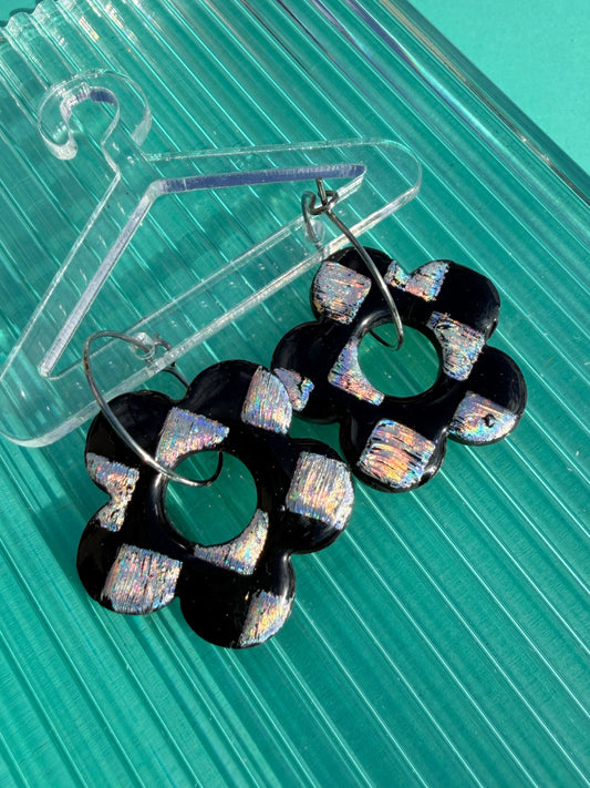 Fried & Scrambled Egg Flower Hoop Statement Earrings