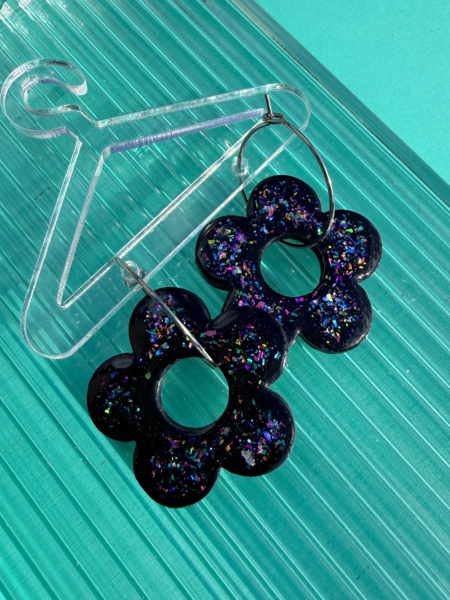Fried & Scrambled Egg Flower Hoop Statement Earrings