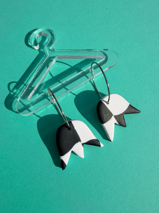 Wonky Checkerboard Tulip Hoops