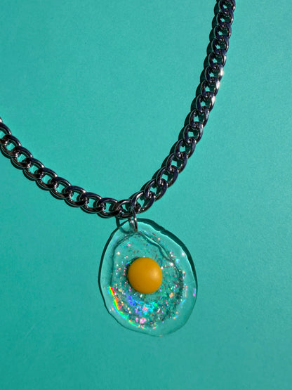 Ella Egg - Medium Iridescent Sparkly Egg Necklace
