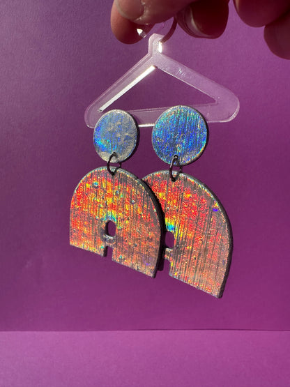 Ali in Aura - Medium - Geometric Dangle Statement Earrings