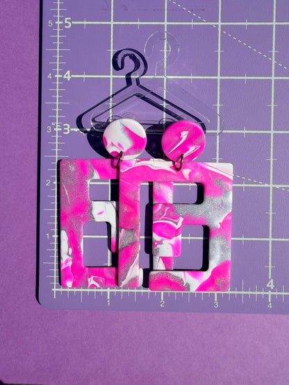 Zora in Pink & Silver Mokume Gane Handmade Earrings