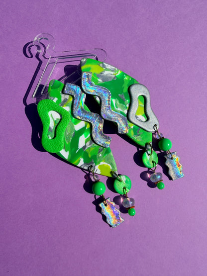 Roxy 2 Stacked Neon Statement Earrings