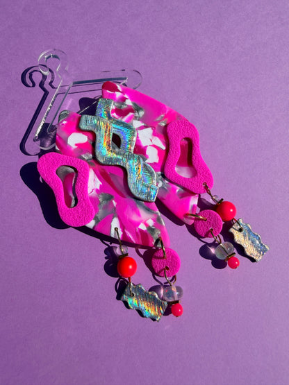 Roxy 2 Stacked Neon Statement Earrings