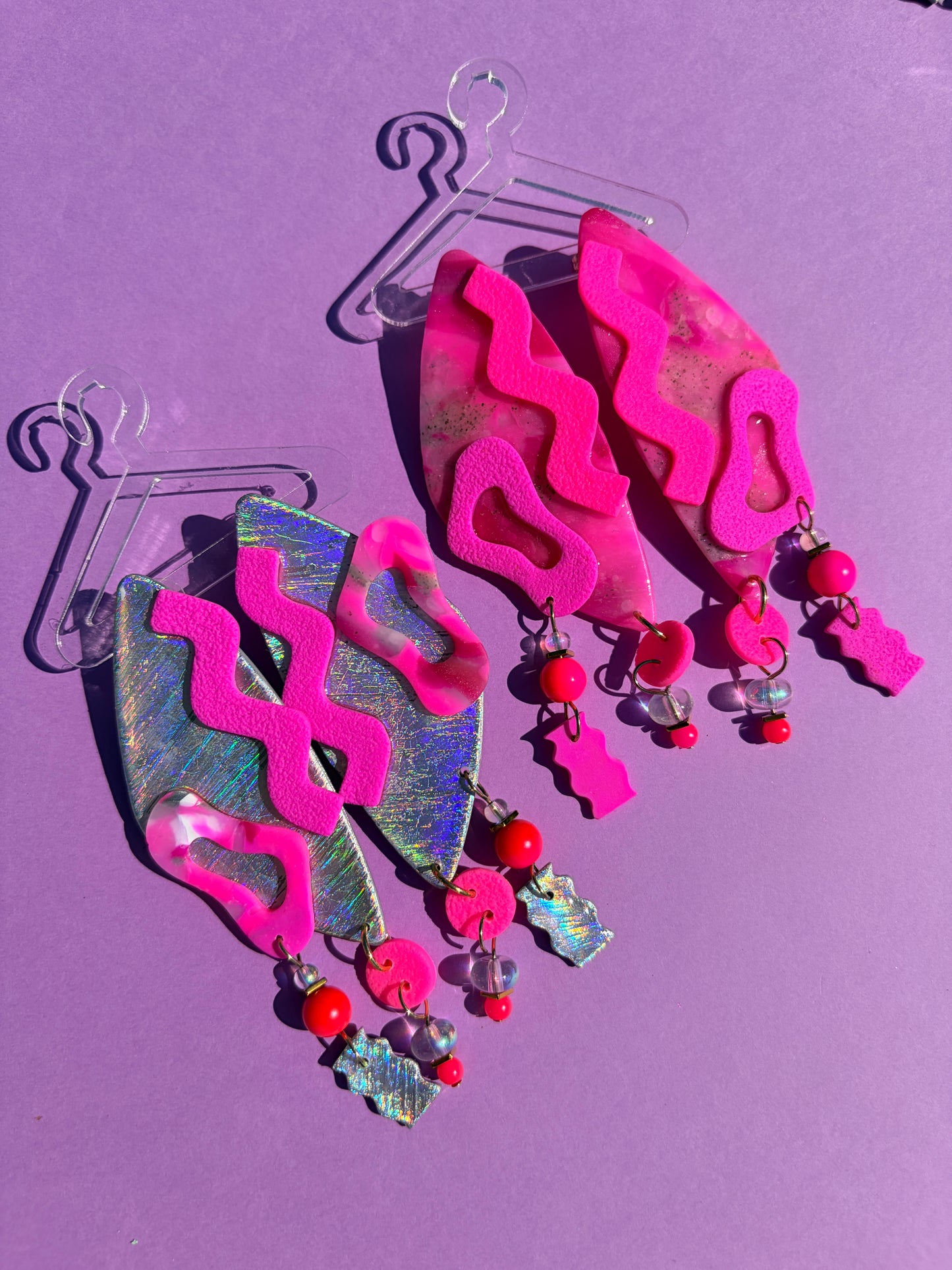 Roxy Stacked Neon Statement Earrings