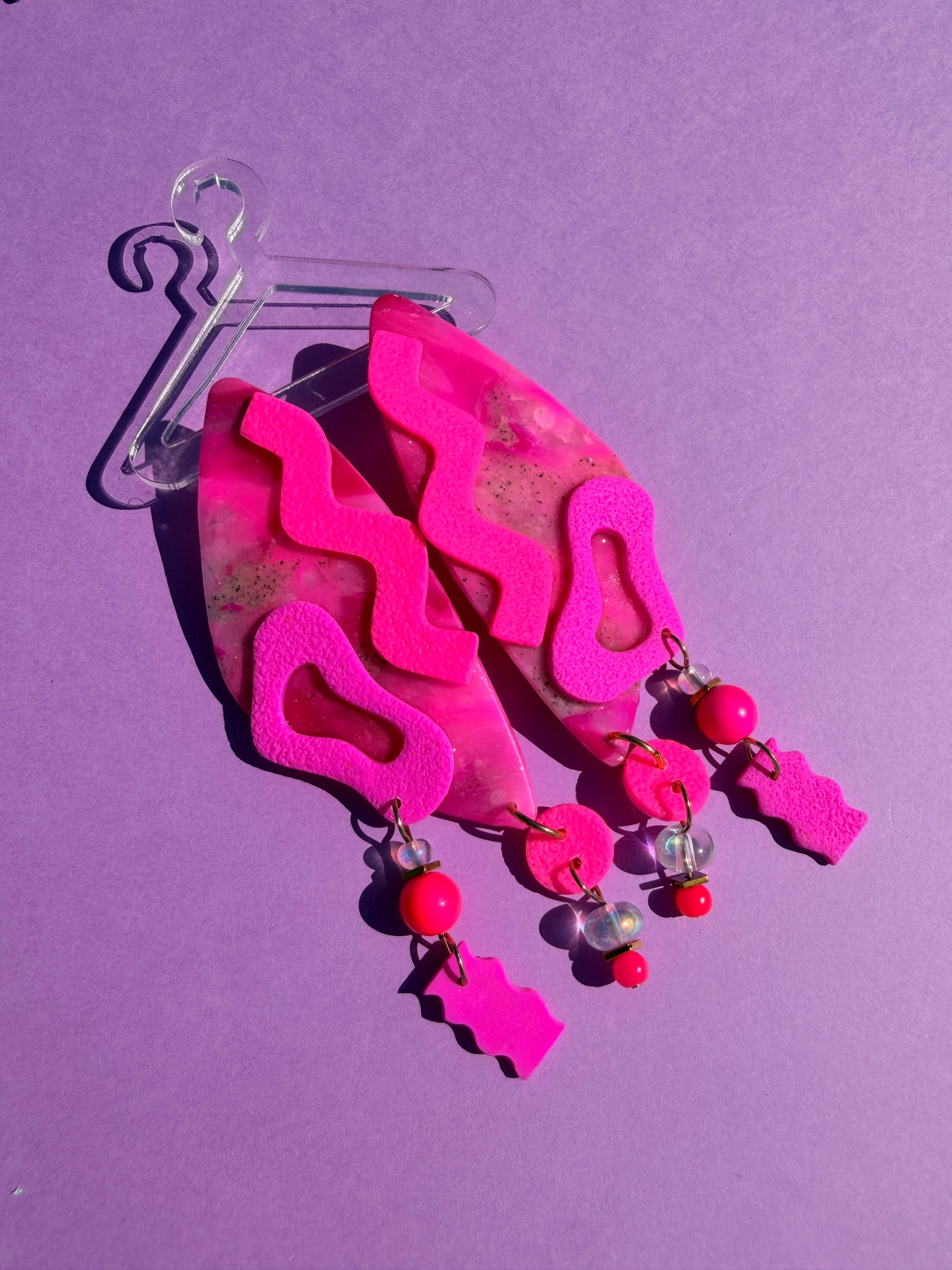 Roxy Stacked Neon Statement Earrings