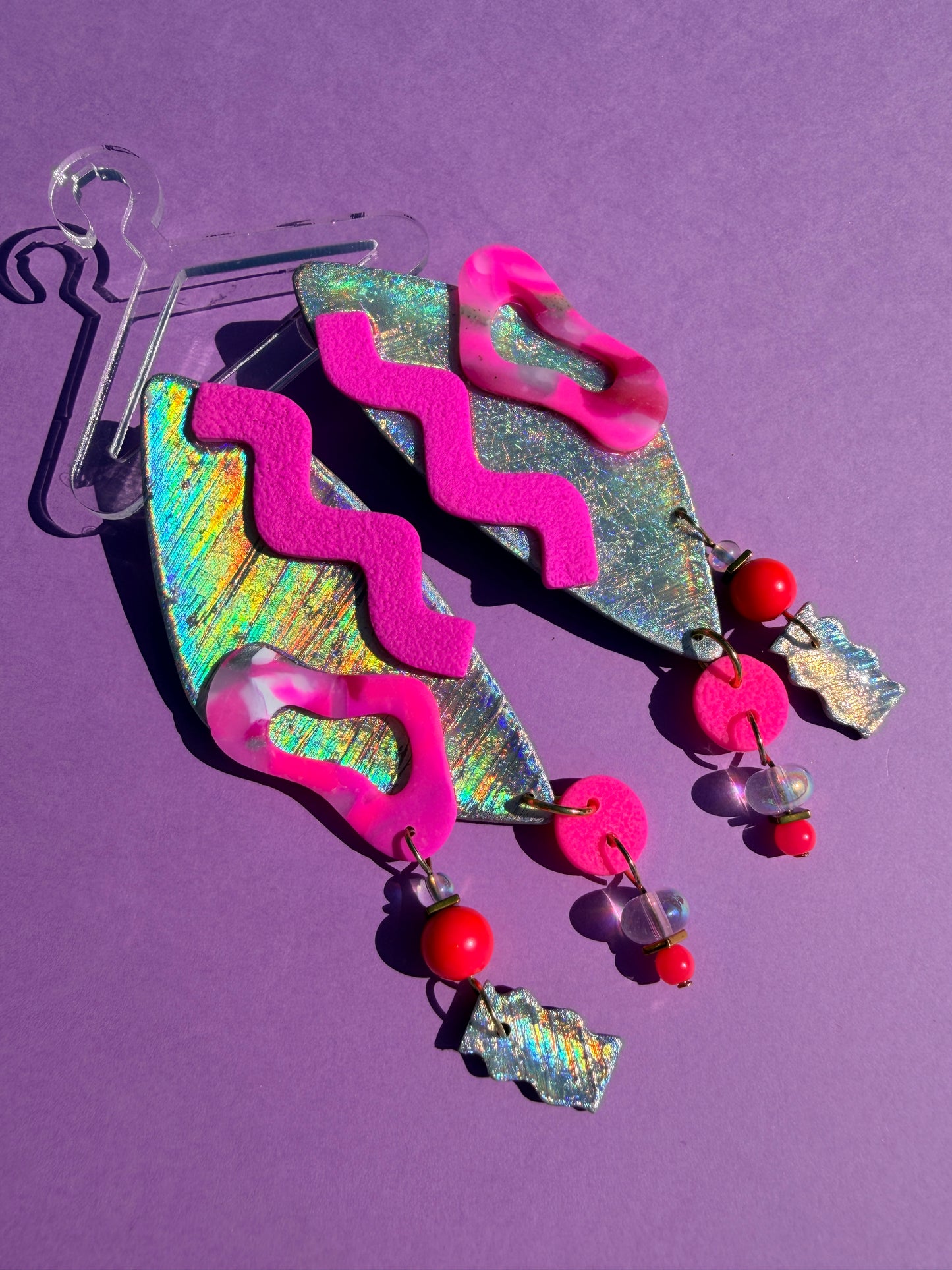 Roxy Stacked Neon Statement Earrings