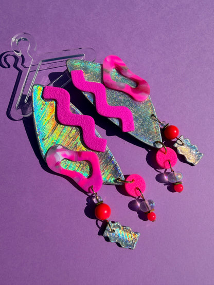 Roxy Stacked Neon Statement Earrings