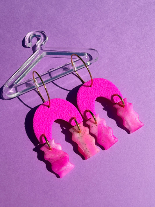 Kaia Squiggle Neon Mini Rainbow Arch Drop