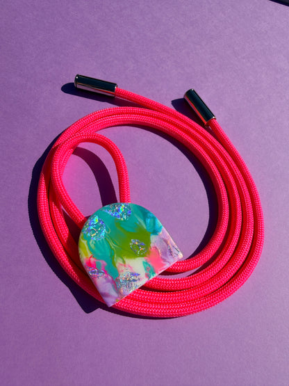 Bolo Ties - Had Painted Arch Bolo + Neon Tie Color of Choice
