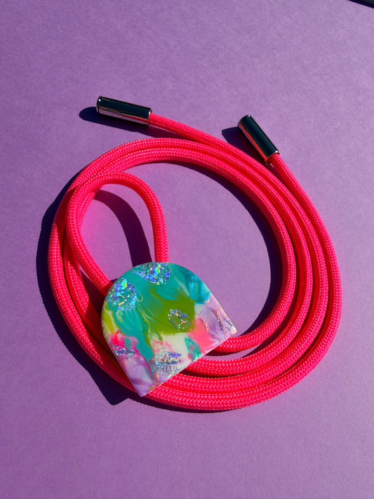 Bolo Ties - Had Painted Arch Bolo + Neon Tie Color of Choice