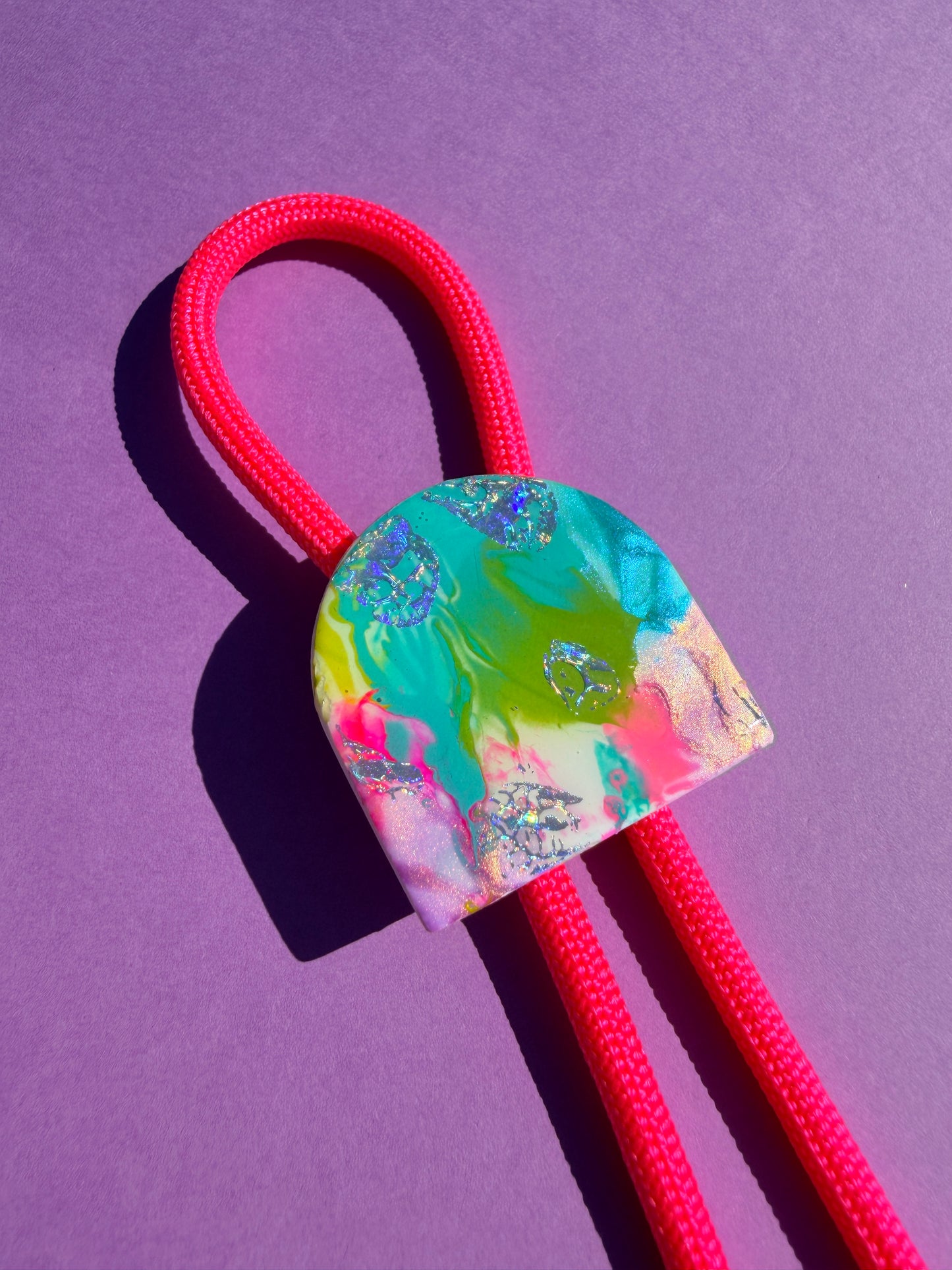 Bolo Ties - Had Painted Arch Bolo + Neon Tie Color of Choice