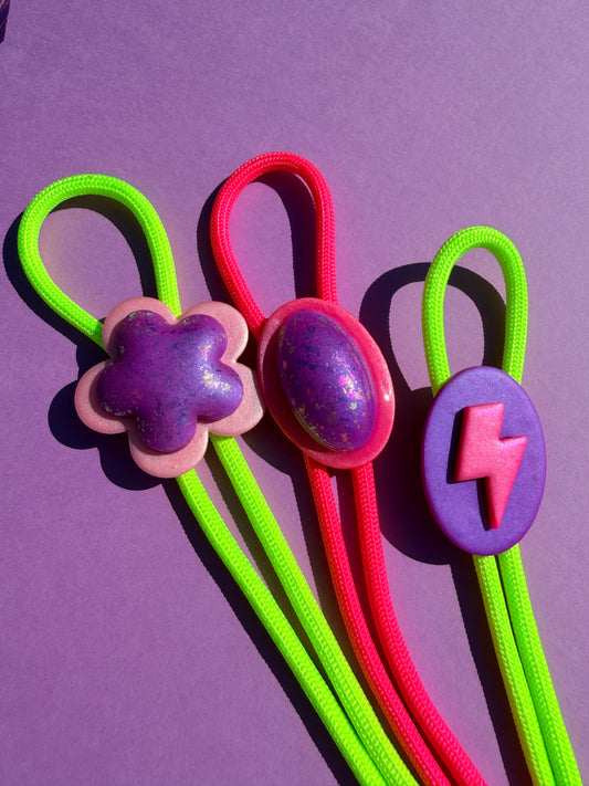 Bolo Ties - Purple & Pink Bolo + Neon Tie Color of Choice